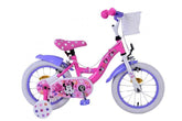Disney Minnie Cutest Ever 14 inch kinderfiets met handremmen en verstelbaar zadel Uniek roze Minnie Mouse-thema, afneembare zijwieltjes en comfortabel mandje Veilig, stijlvol en duurzaam bij Fitmarktnl